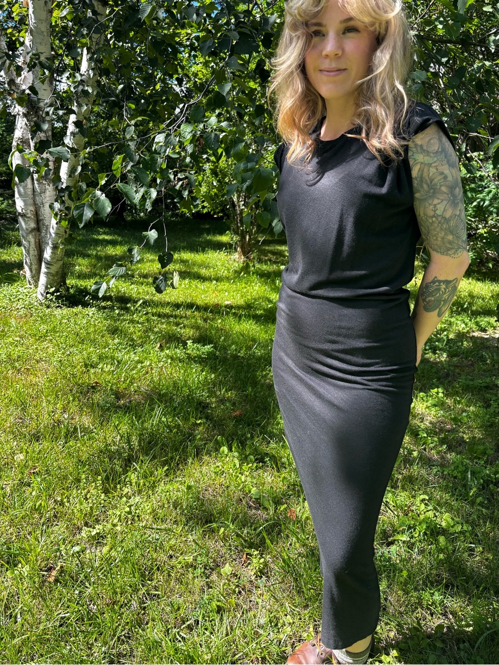Isabel Marant Etoile Black Cap-Sleeve Maxi Dress
